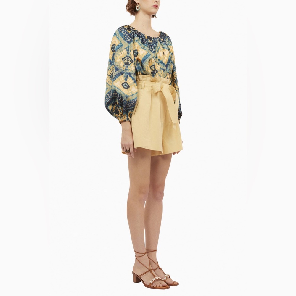 Ulla Johnson Nadya Blouse Constellation Patterned Silk Twill Shibori Size 2 - Picture 15 of 16